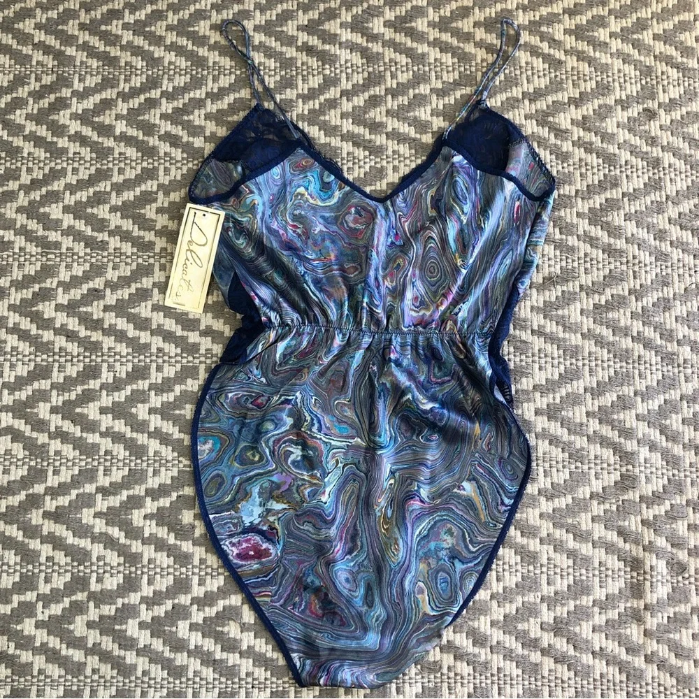 Vintage Delicates made in the USA teddy lingerie bodysuit size large